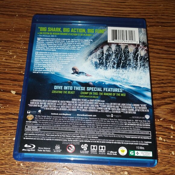 The Meg (Blu-ray/DVD, 2018, 2-Disc Set, Canadian) w/ slip-cover - Picture 5 of 5